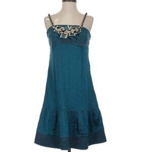 Lela Rose Size 0  Gorgeous teal blue silk/linen Cocktail dress